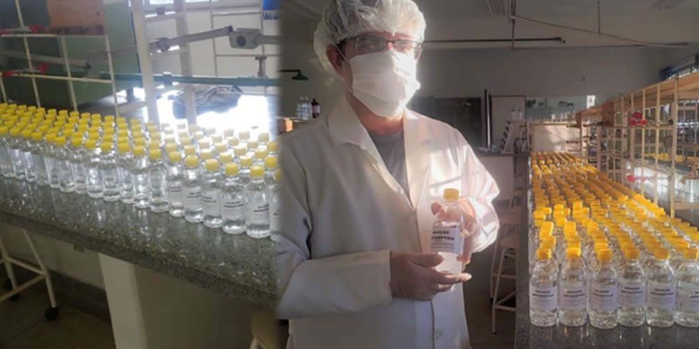Solução antisséptica que substitui o álcool gel é produzida pela UFJ