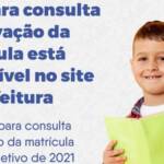 Link para consulta e efetivação da matrícula está disponível no site da Prefeitura