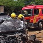 Motorista morre em acidente com Land Rover, carreta e caminhão na BR-364, em Jataí