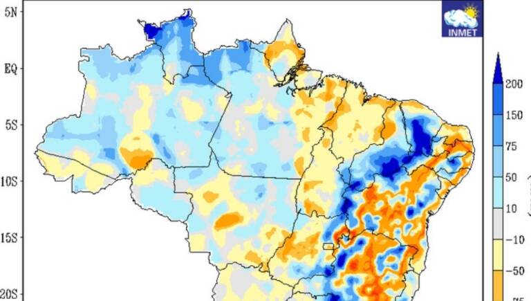 Previsão climática do Inmet mostra como ficarão as chuvas e temperaturas até abril de 2022