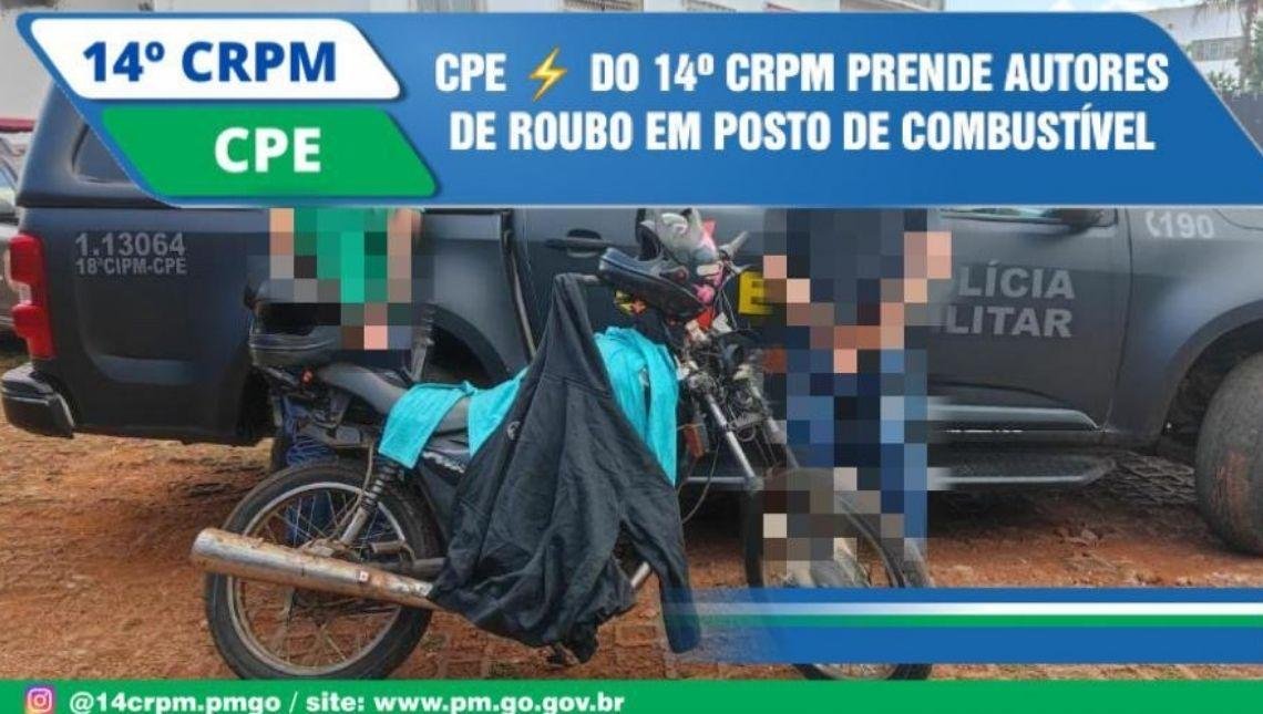 CPE do 14º CRPM prende autores de roubo em posto de combustível