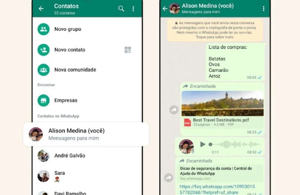 WhatsApp cria atalho para você conversar consigo mesmo; veja como usar