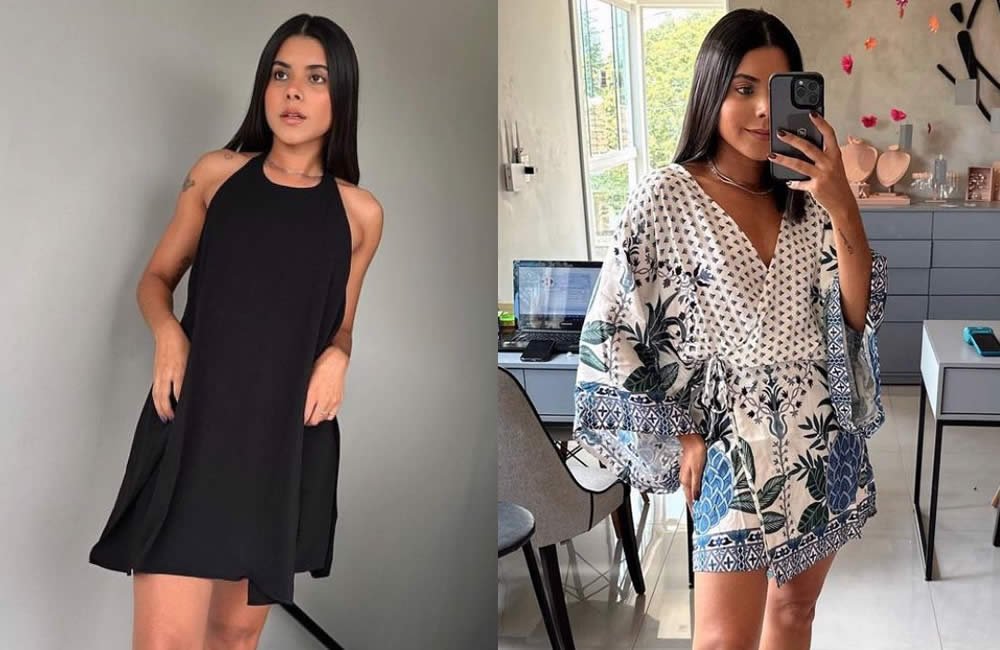 vestidos curtos e leves, que combinam perfeitamente com a atmosfera de festa do Carnaval