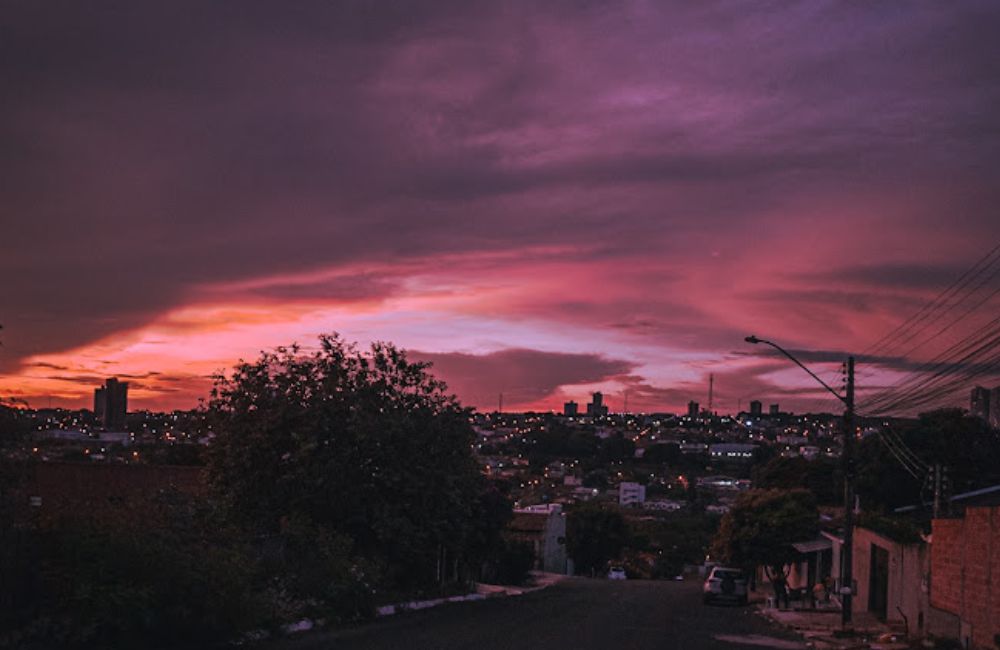 Clima tempo previsão Jataí Goiás Por do Sol Céu