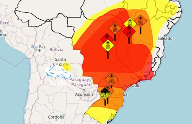 Onda de calor Inmet amplia alerta vermelho de grande perigo para 11 estados e o DF, e o estende até terça (26)