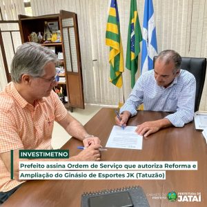 Prefeito Humberto Machado assina Ordem de Serviço que autoriza Reforma e Ampliação do Ginásio de Esportes JK (Tatuzão) (1)