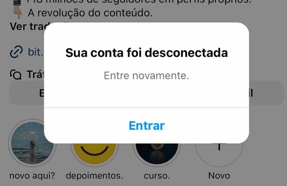A sua conta não está sendo hackeada, fique calmo! O Instagram está sofrendo uma instabilidade