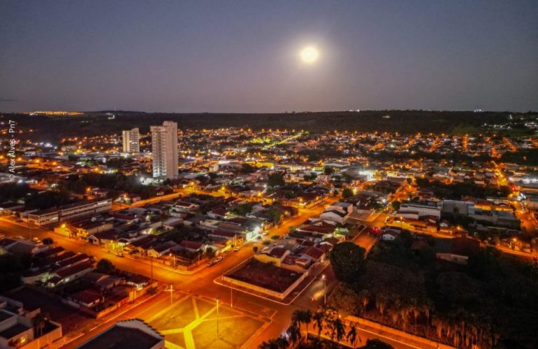 clima tempo previsão jataí goiás lua cheia rosa cidade iluminada drone