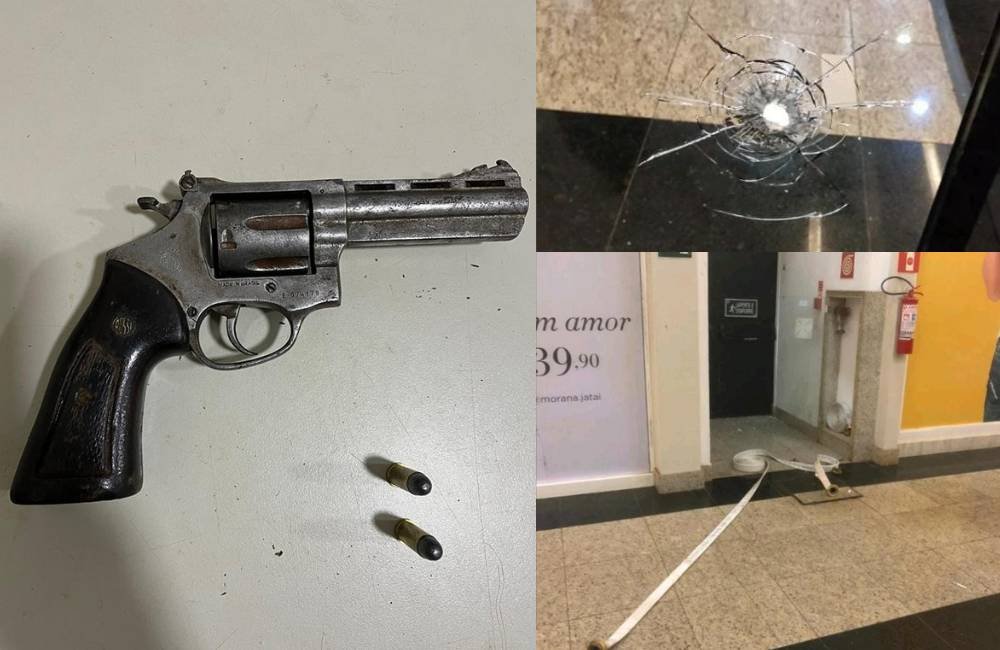 Homem quebra cancela e faz disparos com arma de fogo no Jatahy Shopping