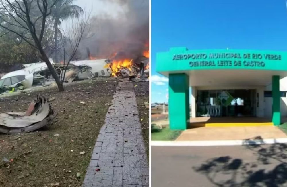 Avião que caiu no interior de SP com 61 pessoas a bordo pousou em Rio Verde um dia antes do acidente
