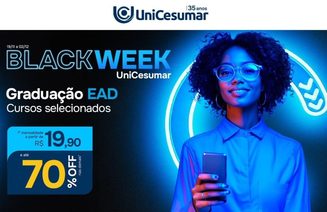 UniCesumar promove Black Week: período de descontos em diversos cursos