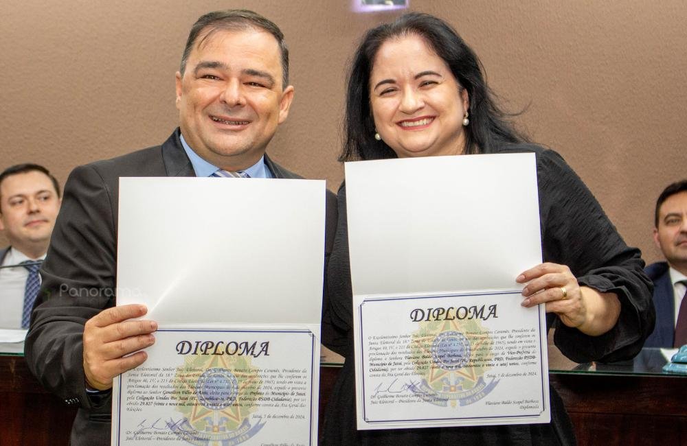 Geneilton Assis e Flaviane Scopel destacam prioridades em entrevista ao Portal Panorama durante diplomação