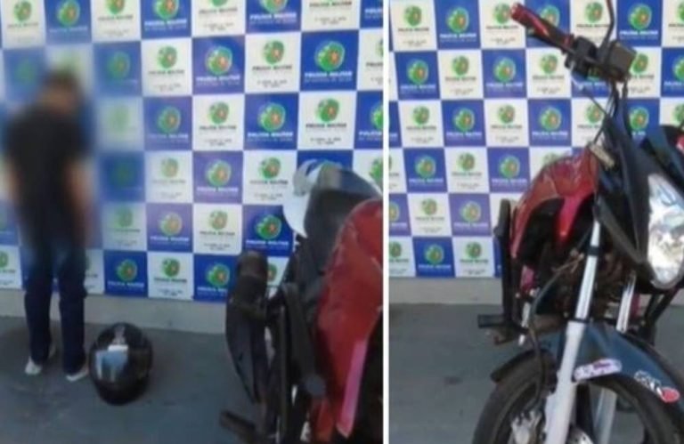 _Menino de 10 anos é flagrado dirigindo moto sem autorização em Caiapônia