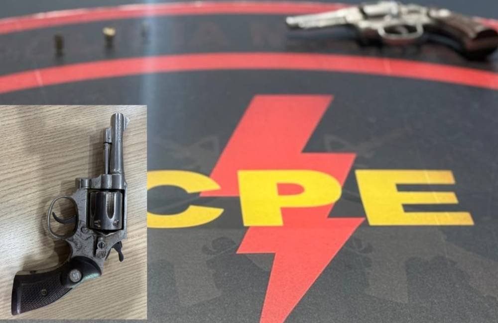CPE do 14º BPM prendeu suspeito de disparo de arma de fogo e apreendeu revólver em Jataí