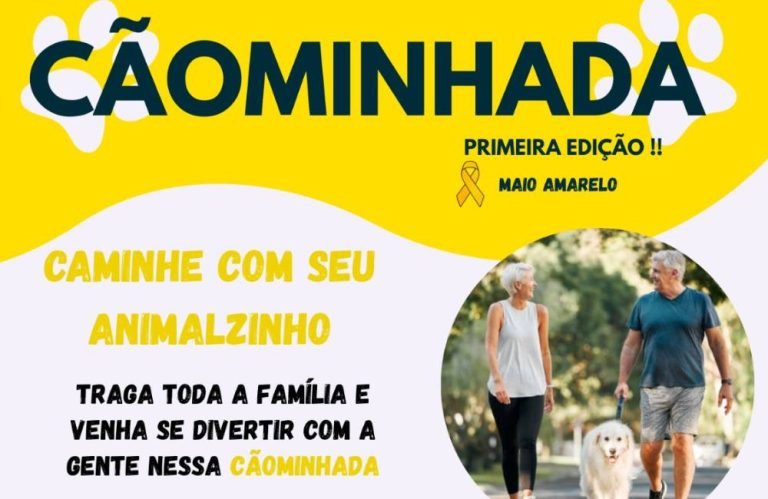 1ª Cãominhada promove lazer e conscientização no Maio Amarelo