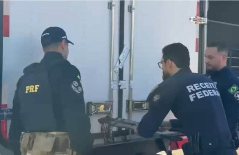 PRF e Receita Federal apreendem carga irregular avaliada em R$ 2 milhões na BR-153