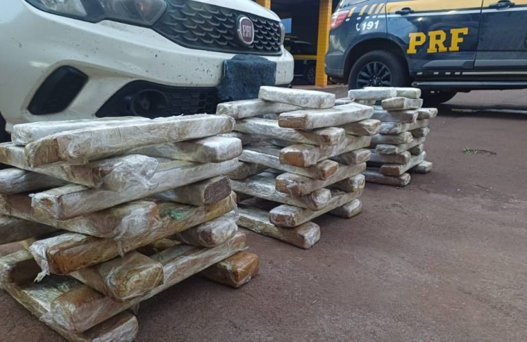 VÍDEO Homem é detido com 60 kg de maconha escondidos em fundo falso de carro na BR-364