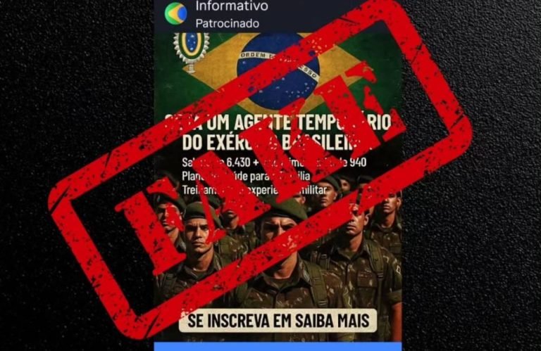 Exército Brasileiro alerta sobre golpes digitais com falsos processos seletivos nas redes sociais
