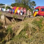 Homem sofre queda de cinco metros em ponte sobre o Córrego Mineiros, em Mineiros-GO