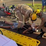 Grave acidente entre carro e moto deixa dois feridos no Setor Santa Maria, em Jataí