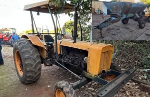 Polícias Civil e Militar de Jataí recuperam trator e implemento agrícola furtados de propriedade rural