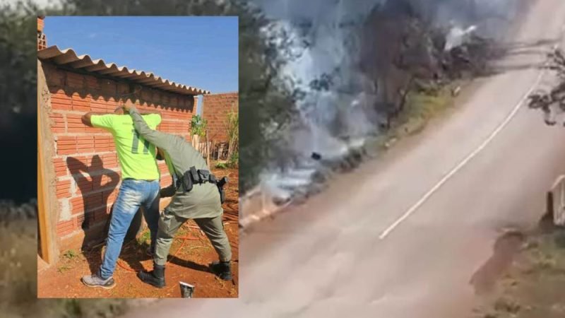 VÍDEO | Incêndio criminoso em Jataí termina com prisão de suspeito no Jardim dos Ipês