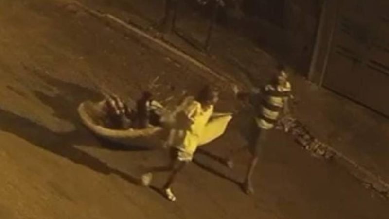 VÍDEO | Casal furta vaso de planta no Centro de Jataí e moradores denunciam série de crimes semelhantes