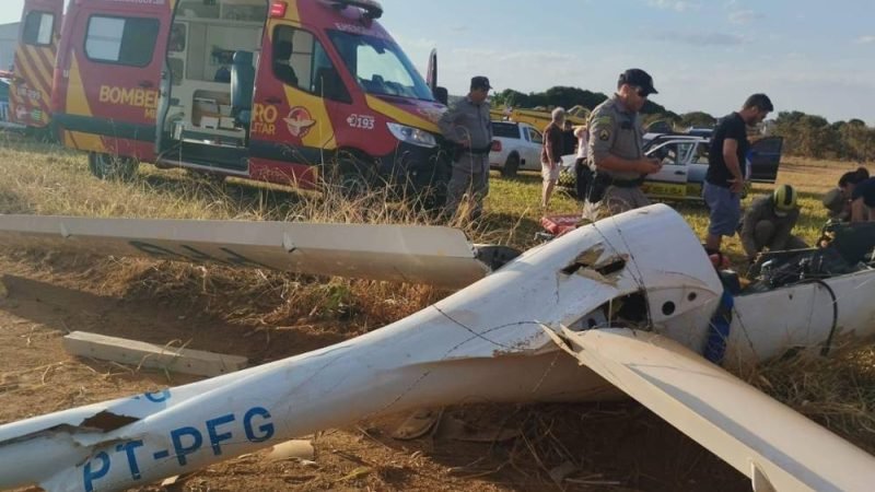 Queda de planador na cabeceira da pista do aeroporto de Formosa deixa piloto de 45 anos ferido