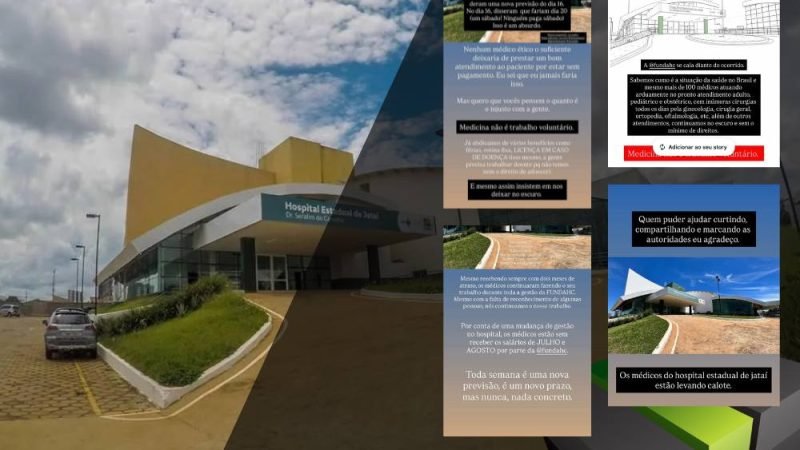 Médicos denunciam atrasos salariais no Hospital Estadual de Jataí; FUNDAHC emite nota de esclarecimento