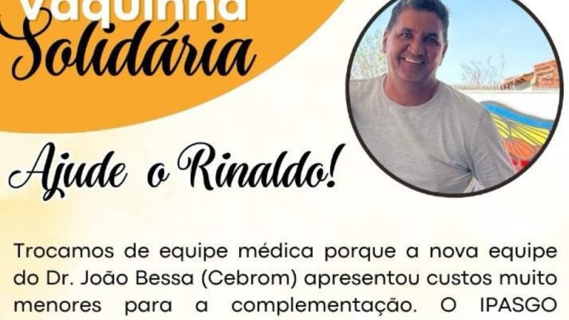 Vaquinha solidária mobiliza Jataí para salvar a vida de Rinaldo