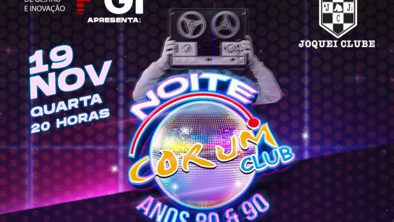 AGENDA| Noite Corum Club celebra os anos 80 e 90 com Juliana Gomes no Jóquei Club