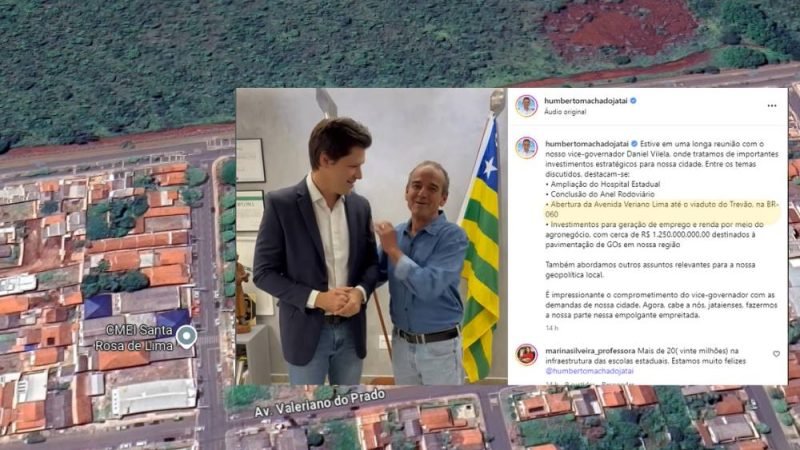VÍDEO | Daniel Vilela e Humberto Machado discutem abertura da Avenida Veriano Lima até a BR-060 e anunciam novos investimentos para Jataí
