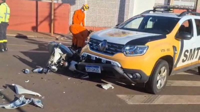 VÍDEO | Trânsito perigoso: nem viatura da SMT escapa dos acidentes em Jataí