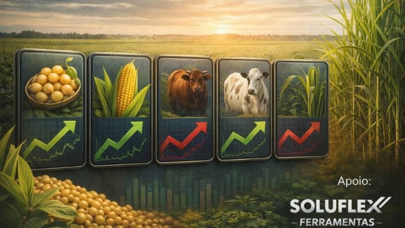 Cotação do agro em Jataí hoje: preços da soja, milho e boi (20/01)