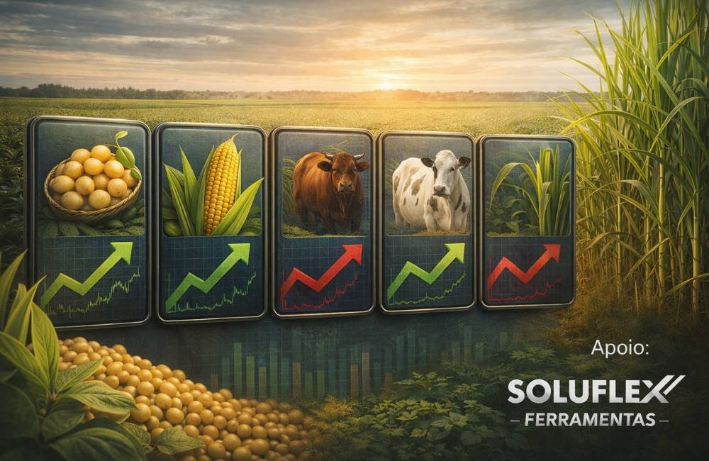 Cotação do agro em Jataí hoje: preços da soja, milho e boi (20/01)