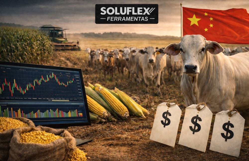 Soja mantém patamar em Jataí, enquanto milho oscila e boi China alcança R$ 320