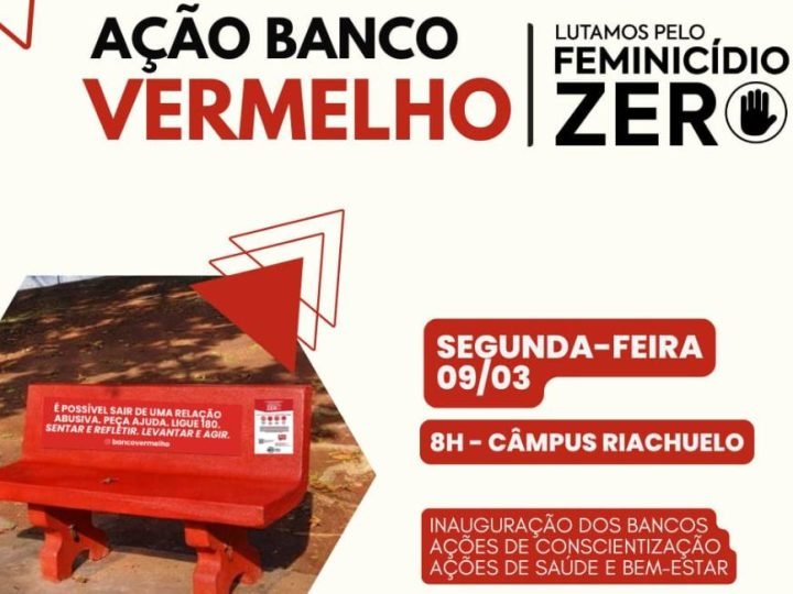 Banco Vermelho na UFJ marca mobilização contra a violência e o feminicídio em Jataí