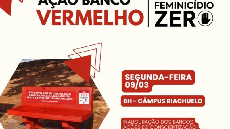 Banco Vermelho na UFJ marca mobilização contra a violência e o feminicídio em Jataí