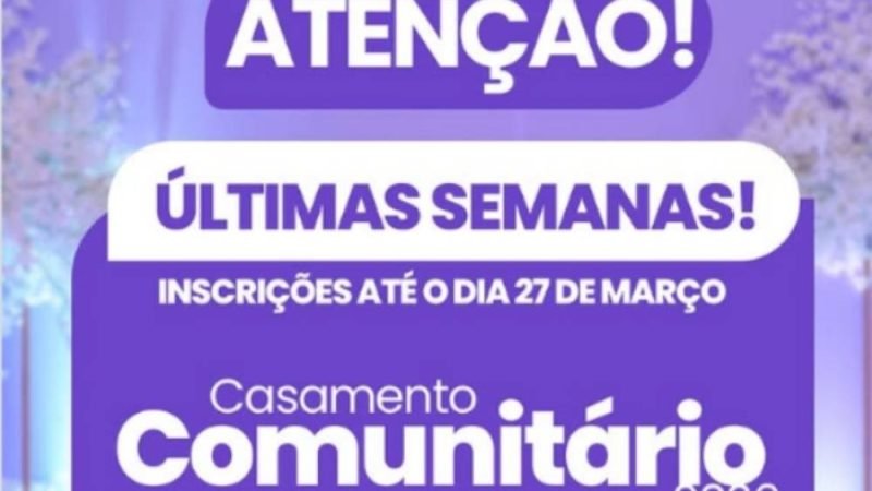 Casamento Comunitário 2026 entra nas últimas semanas de inscrição em Jataí