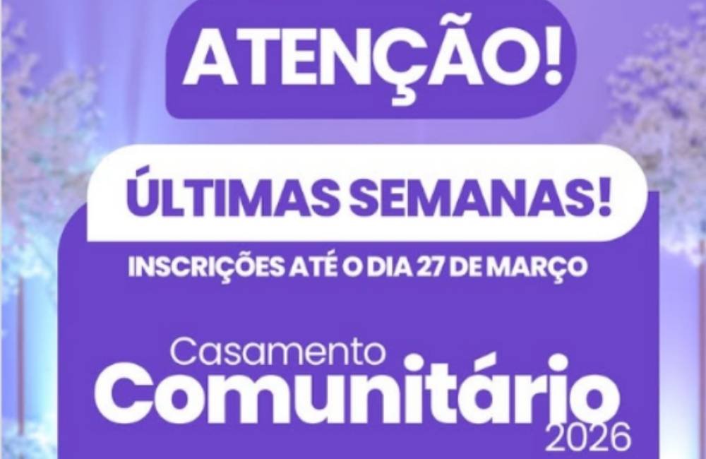 Casamento Comunitário 2026 entra nas últimas semanas de inscrição em Jataí