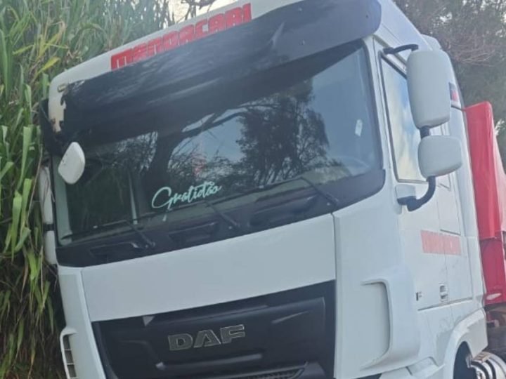 Motorista pula de carreta em movimento após falha nos freios na BR-364 em Jataí