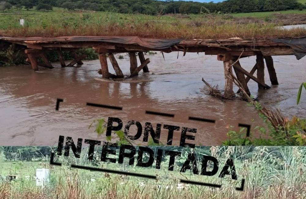 Ponte na GO-180 é interditada na região da Felicidade, em Jataí