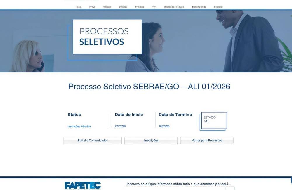 Sebrae Goiás abre processo seletivo para bolsistas do Programa ALI com bolsas de R$ 5 mil