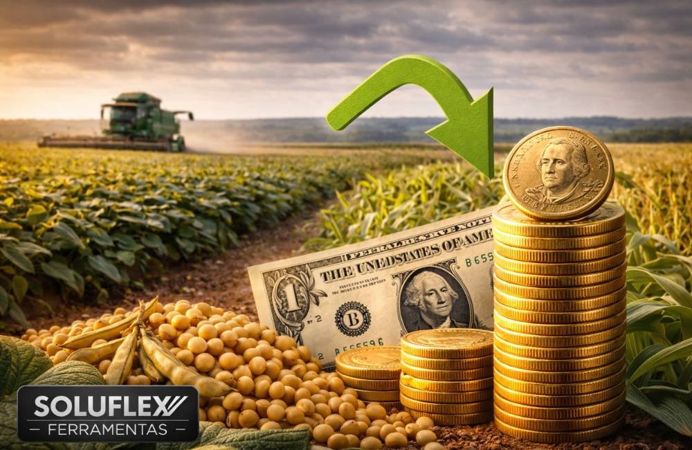 Soja oscila e dólar recua nas cotações do agro em Jataí