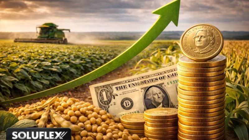 Soja segue firme e dólar sobe nas cotações do agro em Jataí