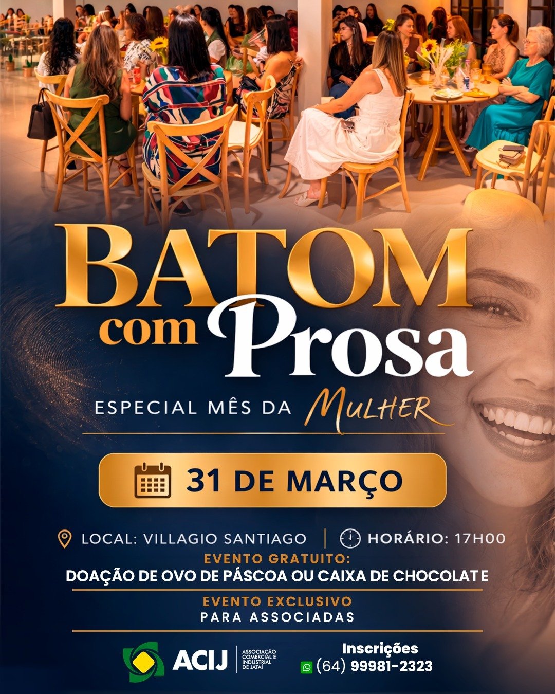 Evento Batom com Prosa da ACIJ reúne mulheres empreendedoras em encontro no Villagio Santiago em Jataí