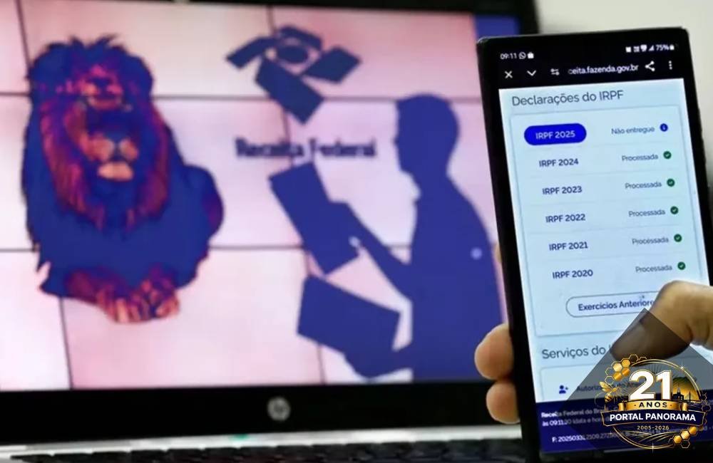 Microempreendedor individual calculando imposto de renda 2026 com documentos e computador
