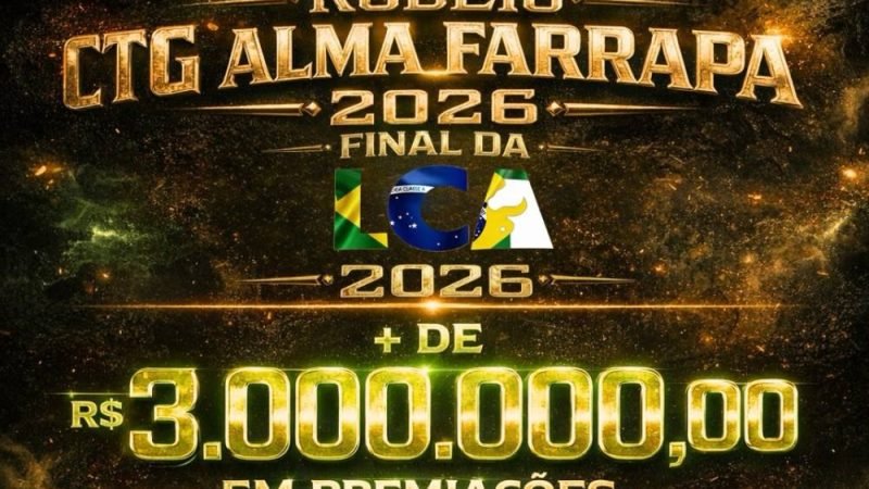 AGENDA | Rodeio CTG Alma Farrapa 2026 em Jataí terá mais de R$ 3 milhões em premiações; confira a programação completa