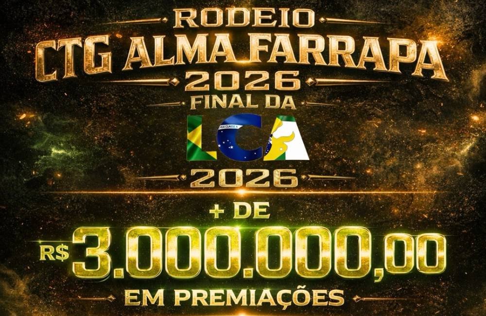 AGENDA | Rodeio CTG Alma Farrapa 2026 em Jataí terá mais de R$ 3 milhões em premiações; confira a programação completa
