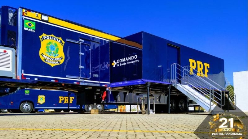 Caminhão da PRF leva serviços de saúde gratuitos à população de Jataí